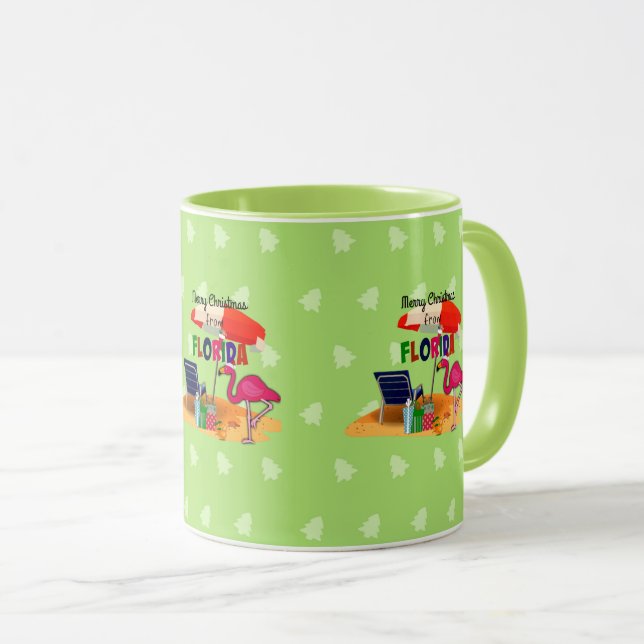 Mug Joyeux Noël de Floride, design coloré (Devant droit)