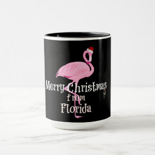 Mug Joyeux Noël de Floride, flamant rose