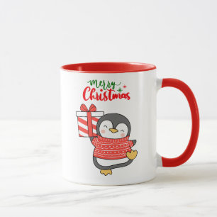 Mug Joyeux Noël de Pingouin mignon