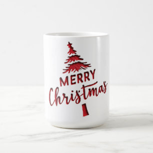 Mug « Joyeux Noël » débossé sur fond blanc avec un sap