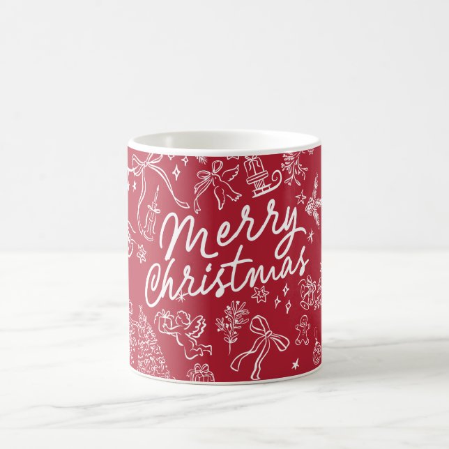 Mug Joyeux Noël dessiné à la main (Centre)
