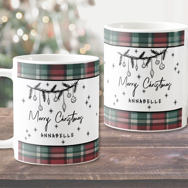 Mug Joyeux Noël Dessiné à la Main (Hand Drawn Merry Christmas Coffee Mug)