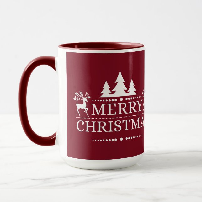Mug Joyeux Noël Deux tonalités Rouge profond (Gauche)