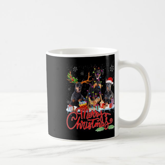 Mug Joyeux Noël Doberman Pinscher Chiens Père Noël Rei (Droite)
