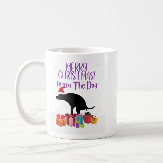 Mug Joyeux Noël du chien qui caca (Gauche)