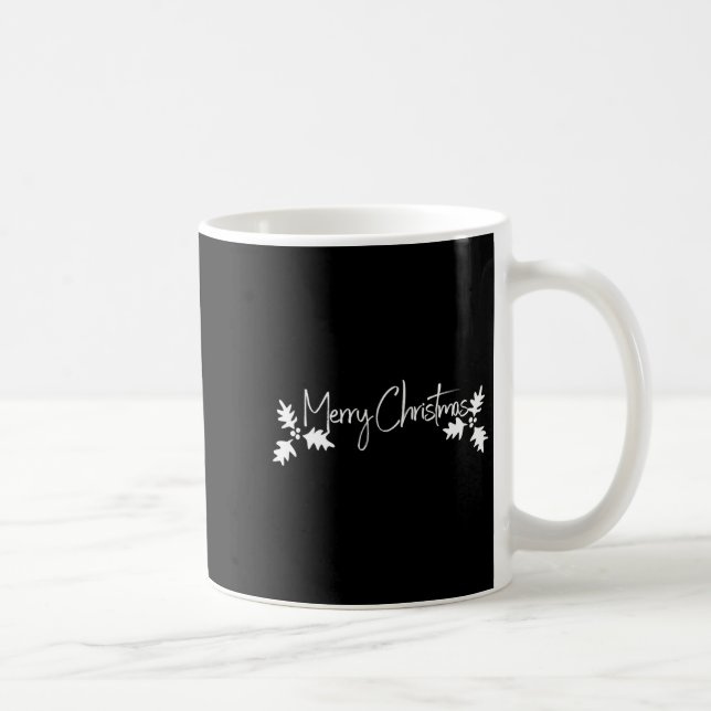 Mug Joyeux Noël écriture manuscrite avec holly (Droite)