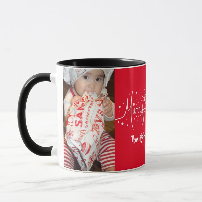 Mug Joyeux Noël écriture manuscrite neige (Gauche)