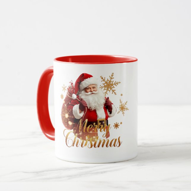 Mug Joyeux Noël élégant Père Noël (Devant gauche)