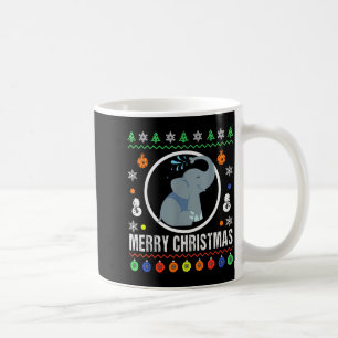 Mug Joyeux Noël Éléphant Sweater Horrible Noël Tricoté