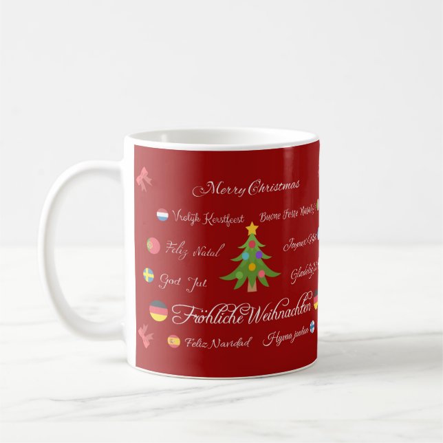 Mug Joyeux Noël en différentes langues ! (Gauche)