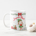 Mug Joyeux Noël et Bonne Année Lutins<br><div class="desc">Le design 'Joyeux Noël Bonne Année lutins' célèbre la joie et la bonne humeur provoquée par la période des fêtes de fin d'année. Les deux charmants lutins de Noël qui le composent nous invitent à savourer la douceur d'un bon chocolat chaud au coin du feu! Mettez ce joli mug au...</div>