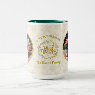 Mug Joyeux Noël et je t'aime Grand-mère   Deux Photos 