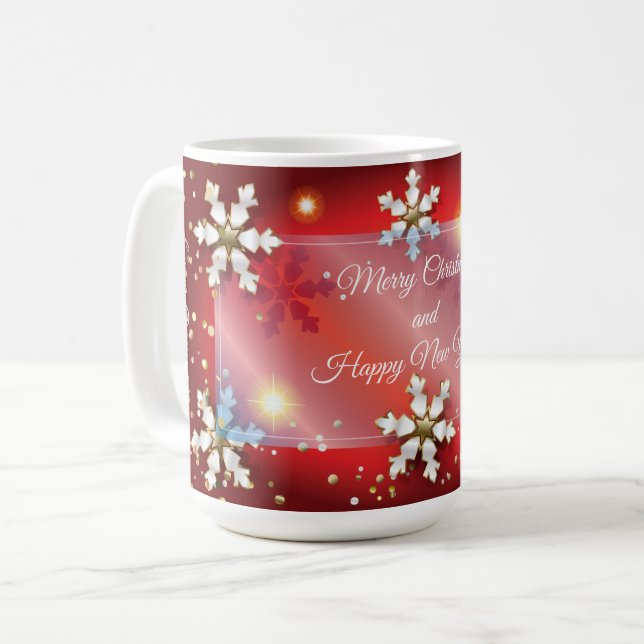 Mug Joyeux Noël et Nouvel An ! 20XX Silver Luxury Red (Devant gauche)