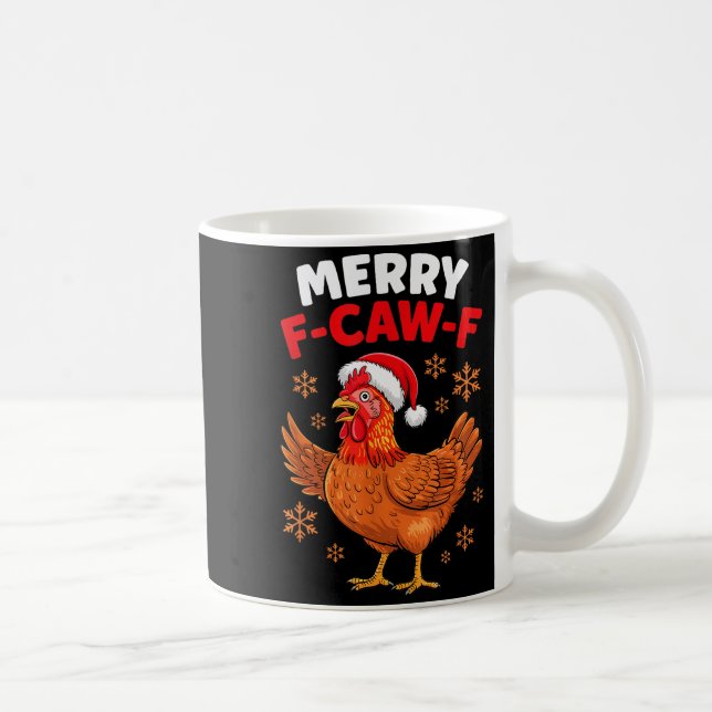 Mug Joyeux Noël F-caw-f drôle Santa poulet  (Droite)