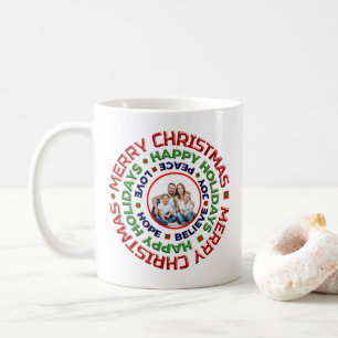 Mug Joyeux Noël Famille Photo Vacances Personnaliser