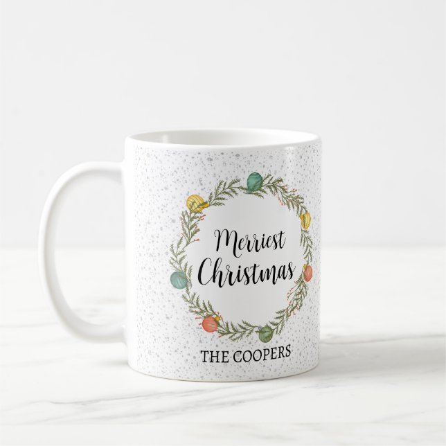 Mug Joyeux Noël Festif Wreath Holiday (Gauche)