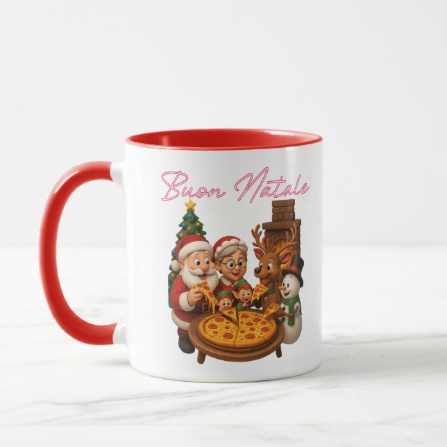 Mug Joyeux Noël Fête de Pizza  (Gauche)