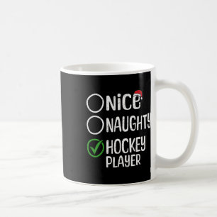 Mug Joyeux Noël Gentil Méchant Joueur de Hockey Liste