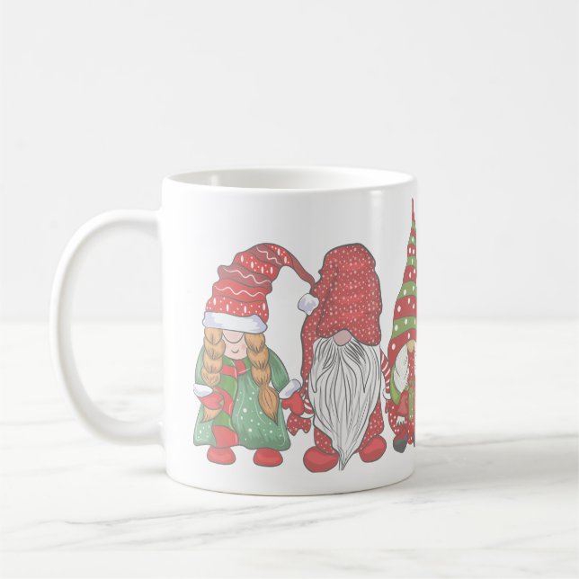Mug Joyeux Noël Gnomes pour le cadeau de vacances de N (Gauche)
