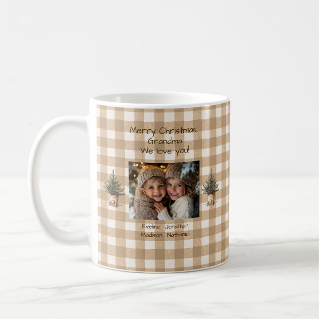 Mug Joyeux Noël grand-mère Russe En vichy photo (Gauche)