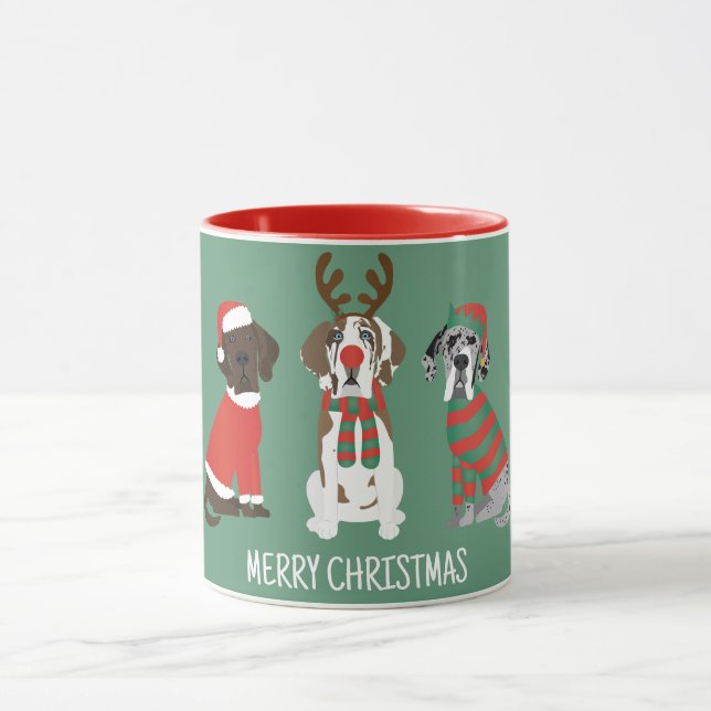 Mug Joyeux Noël Grands Chiens Danois (Centre)