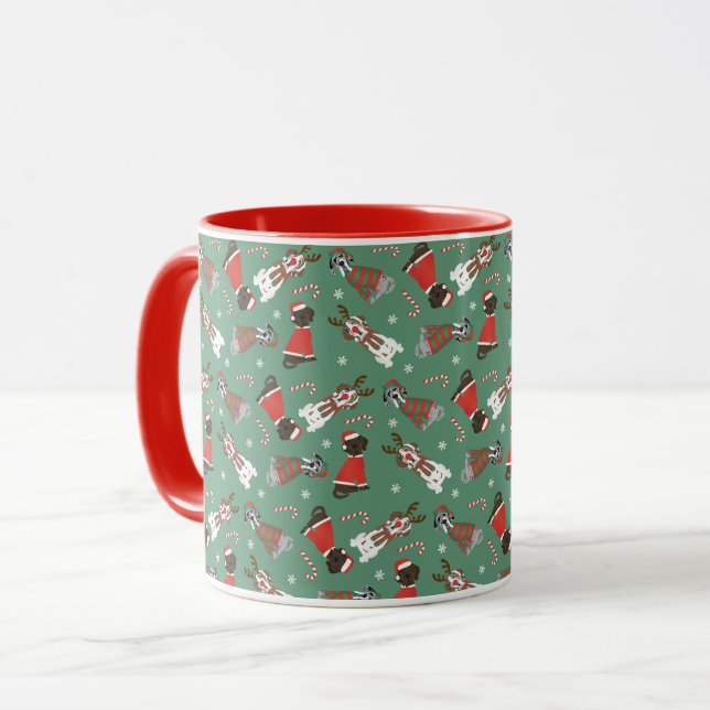 Mug Joyeux Noël Grands Chiens Danois (Devant gauche)
