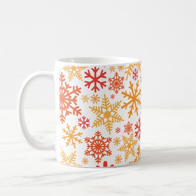 Mug Joyeux Noël hiver Motif de flocon de neige (Gauche)