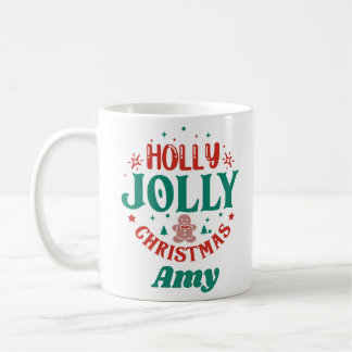 Mug Joyeux Noël Holly Jolly Homme en Pain d'Épices Rét