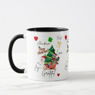 Mug Joyeux Noël | Joie, Amour & Abondance | Fête