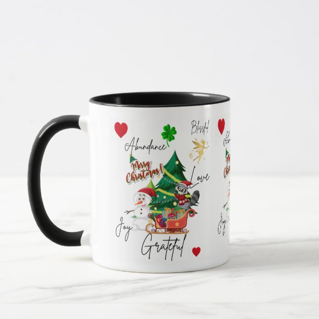 Mug Joyeux Noël | Joie, Amour & Abondance | Fête (Gauche)