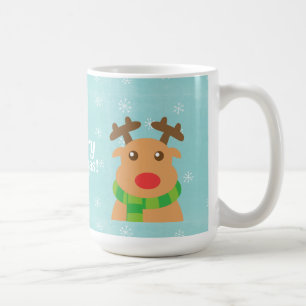 Mug Joyeux Noël - Joli renne avec nez rouge