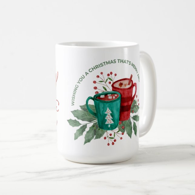 Mug Joyeux Noël joyeux et lumineux (Devant droit)