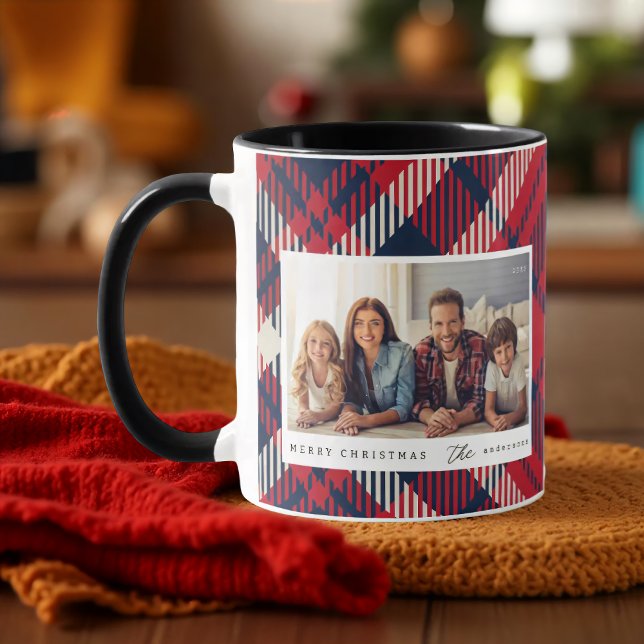 Mug Joyeux Noël Joyeux Noël personnalisé Photo de fami (Créateur téléchargé)