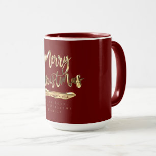 Mug Joyeux Noël Joyeux Nouvel An Elégant Or Rouge
