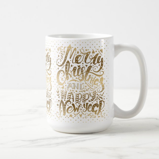 Mug Joyeux Noël Joyeux Nouvel An Typographie (Droite)