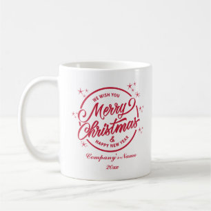 Mug Joyeux Noël & Joyeux Nouvel An, Typographie Rouge