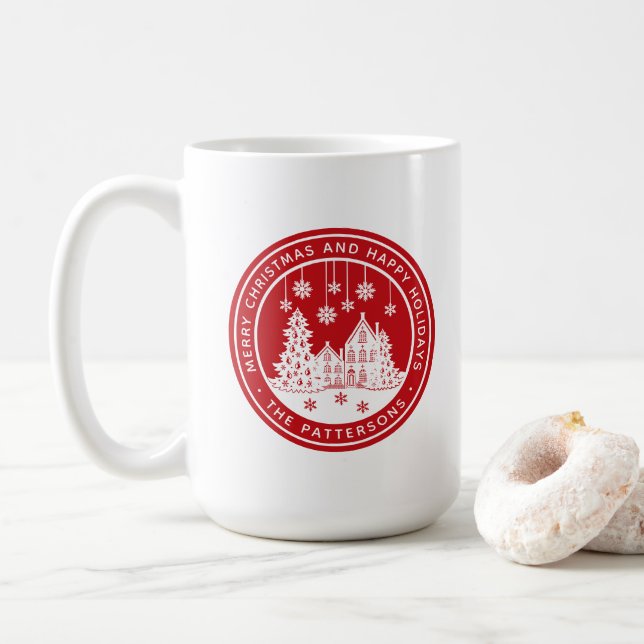 Mug Joyeux Noël Joyeux Vacances Hiver Personnalisé (Avec donut)