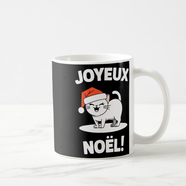 Mug Joyeux Noël Khao Manee Blanc Chat Noël Père Noël 1 (Droite)