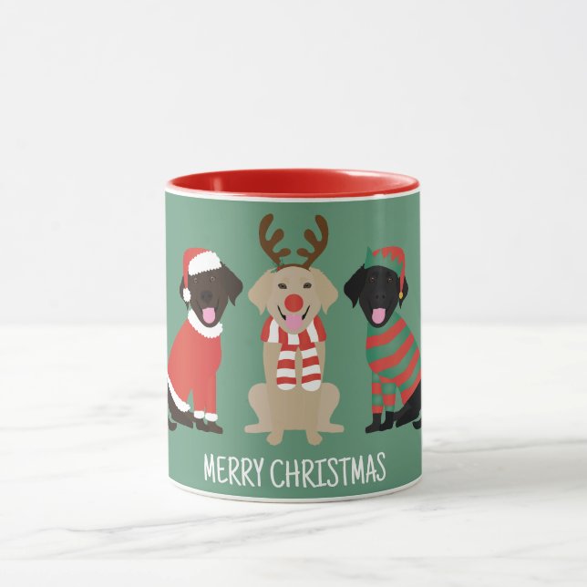 Mug Joyeux Noël Labrador Retriever Dogs (Centre)
