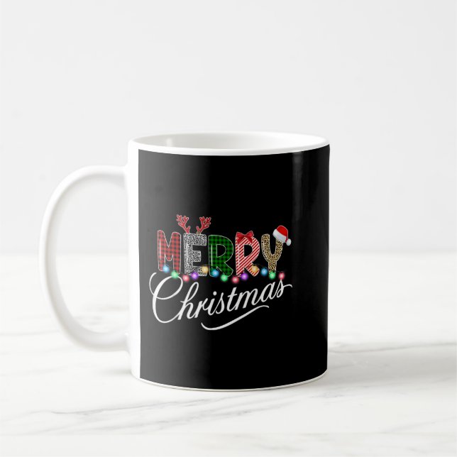 Mug Joyeux Noël Leopard Buffalo Rouge Plaid Pour Homme (Gauche)