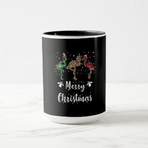 Mug Joyeux Noël Leopard Rouge Vert Flamant rose Plaid
