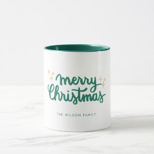 Mug Joyeux Noël Lettres étoiles Famille