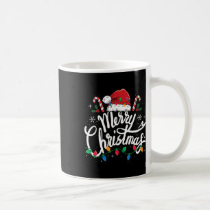 Mug Joyeux Noël Lumières Rouge Noël Chapeau Noël Famil