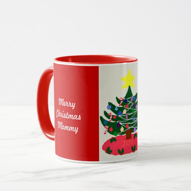 Mug Joyeux Noël maman Arbre Décoré Musique (Devant gauche)