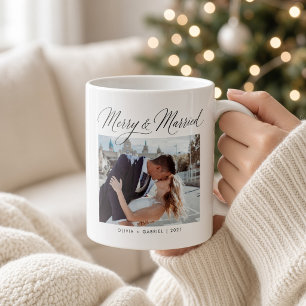 Mug Joyeux Noël mariés Photo de mariage