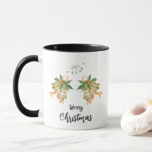 Mug Joyeux Noël mignon Cloches Orange Vert