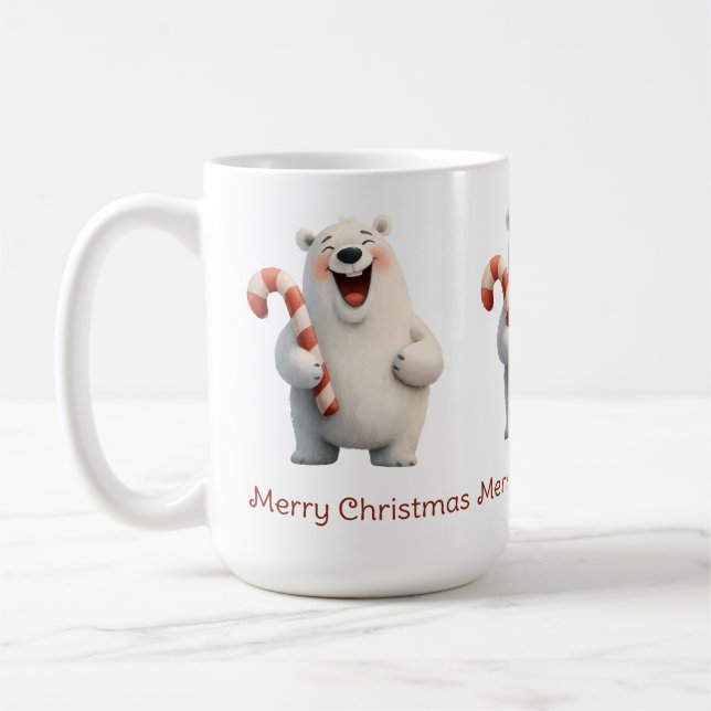 Mug Joyeux Noël mignon Ours Polaire Design (Gauche)