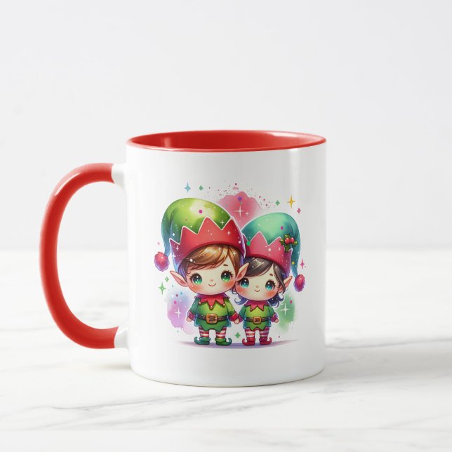 Mug Joyeux Noël Mimi Elfes Personnalisés (Gauche)