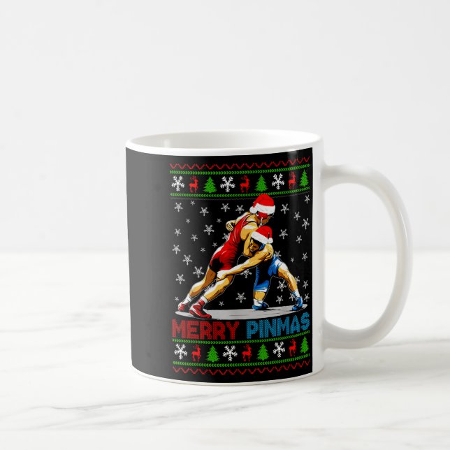 Mug Joyeux Noël Mmas dégueu Père Noël de Noël Lutte Bo (Droite)