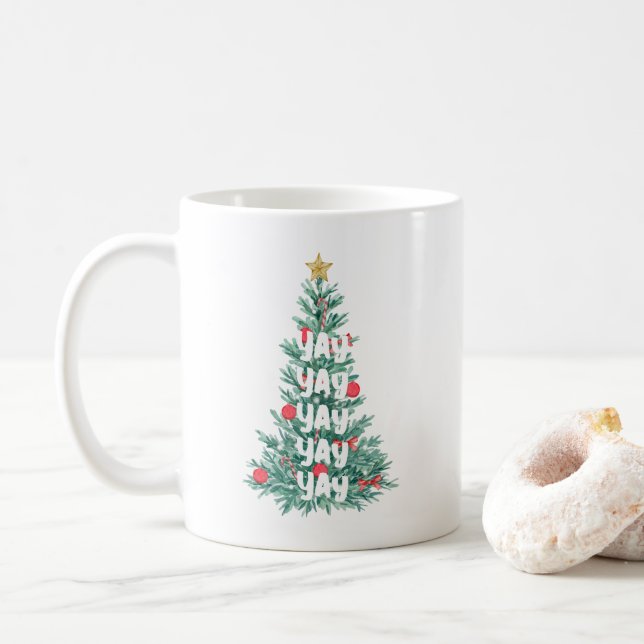 Mug Joyeux Noël moderne jour de mariage Yay (Avec donut)
